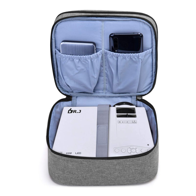 LUXJA Carrying Bag Compatible with DR.J Mini Projector, Projector Portable Case for Accessories (Fits Most Major Mini Projectors), Gray - Image 3